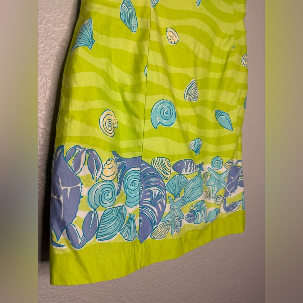 Lilly Pulitzer Low Tide Green Strapless dress y2k white label beach tropical - Picture 8 of 11